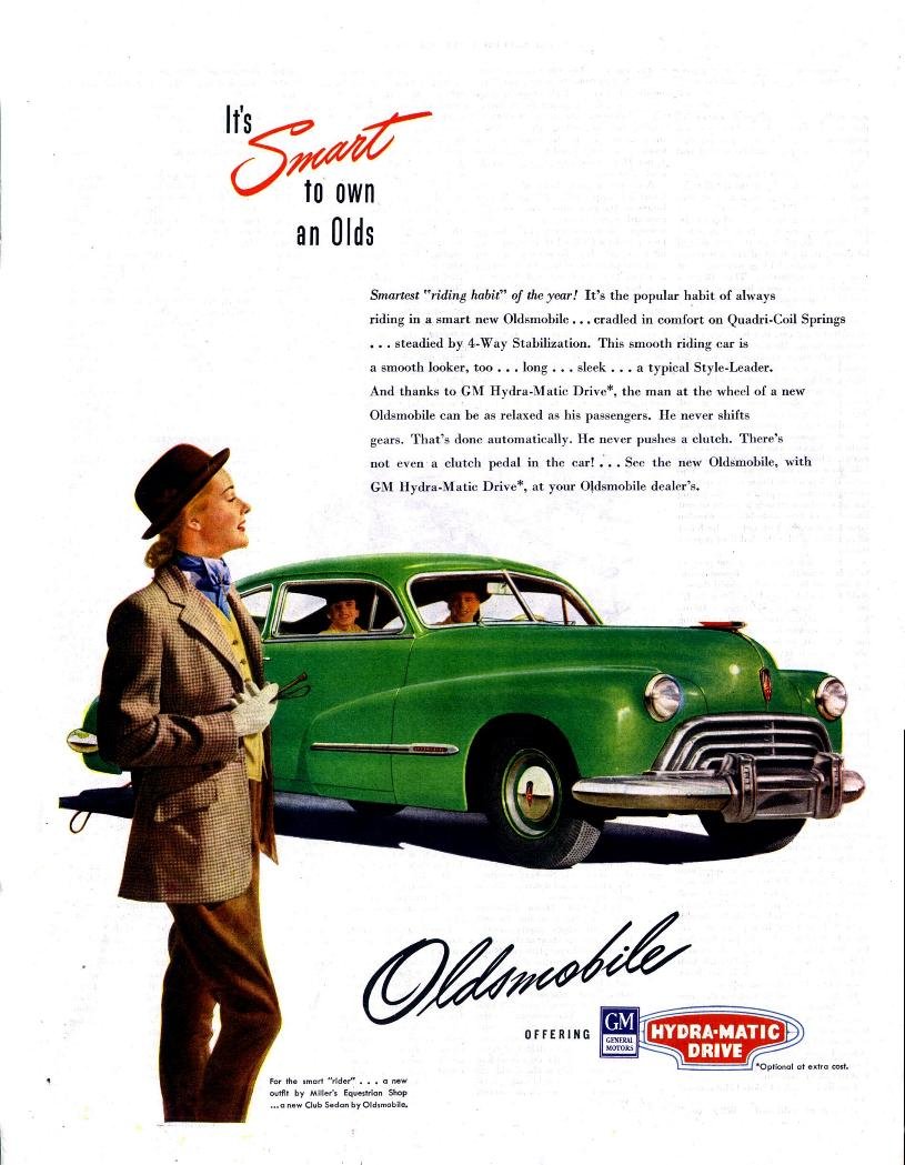 1947 Oldsmobile Auto Advertising